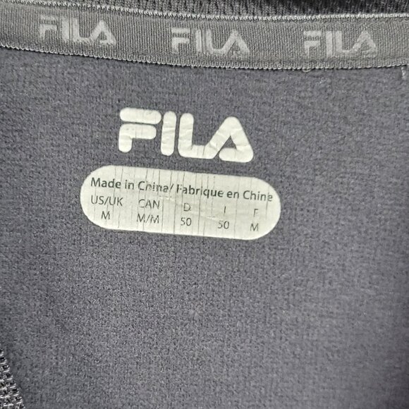 Fila men’s gray pullover hoodie size medium. 1/2 zip with front pockets - Picture 2 of 4